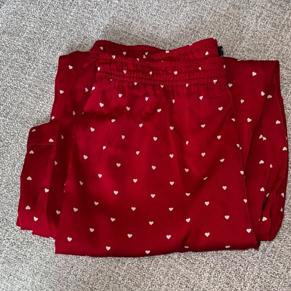 Banana Republic Other - Red Pajama Pants with White Heart Print